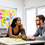 **

Prompt: A group of diverse entrepreneurs brainstorming in a brightly lit office, Post-it notes covering a whiteboard with hypotheses written on them, a laptop displaying Google Ads campaign results, emphasizing rapid testing of assumptions in a lean startup environment.

**