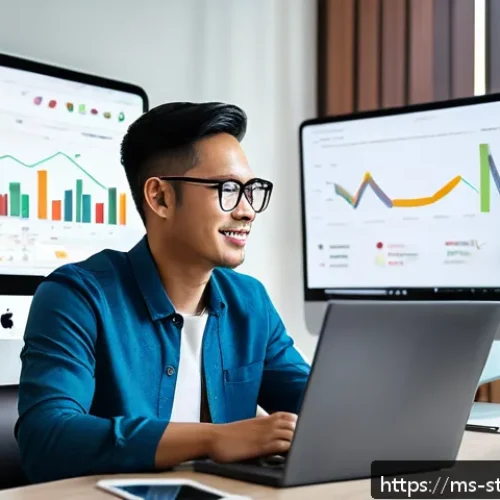 Home 17 린 스타트업의 제품 론칭 체크리스트 - A modern Malaysian entrepreneur conducting a detailed market research session in a bright, cozy offi...